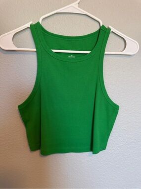 wild fable Green Ribbed Cropped Tank